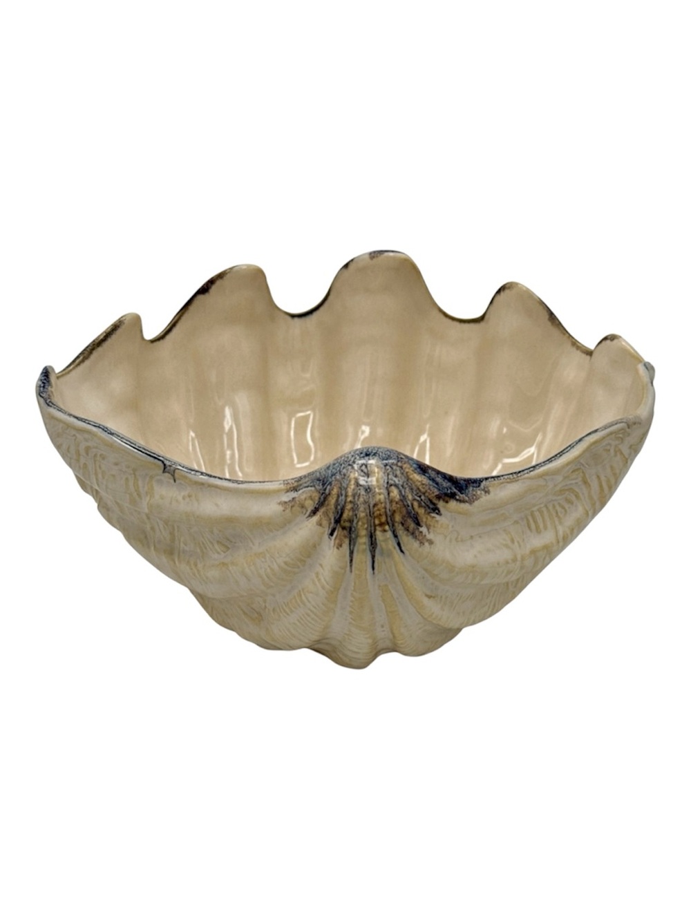 Pottery Barn under the sea ceramic oyster/clam half shell 7” server bowl
